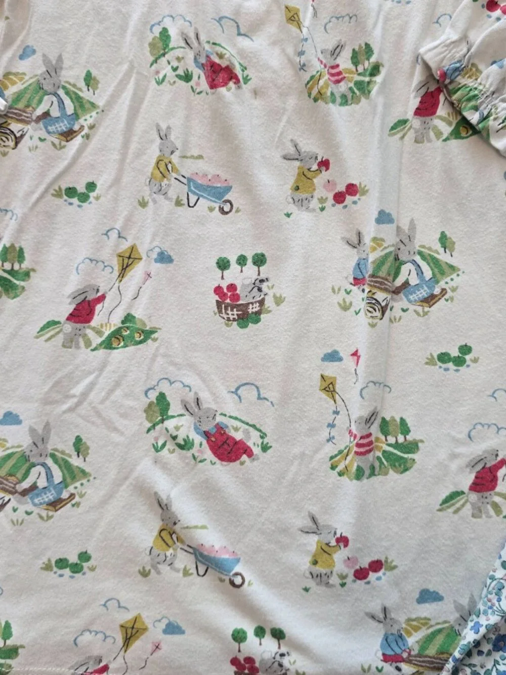 2-3Y Girls Mini Boden Long Sleeve Nightgown Bundle (Bunnies & Floral)